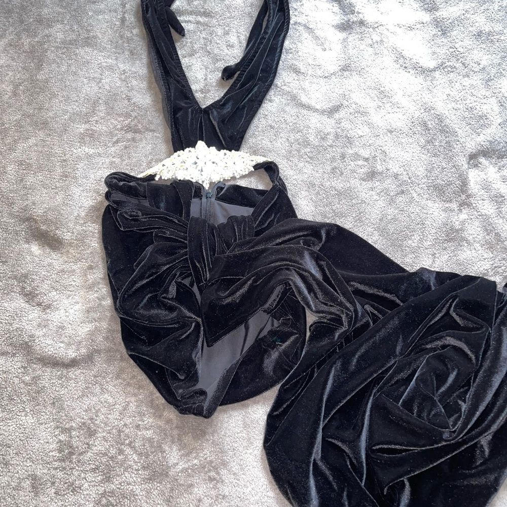 Black velvet dress